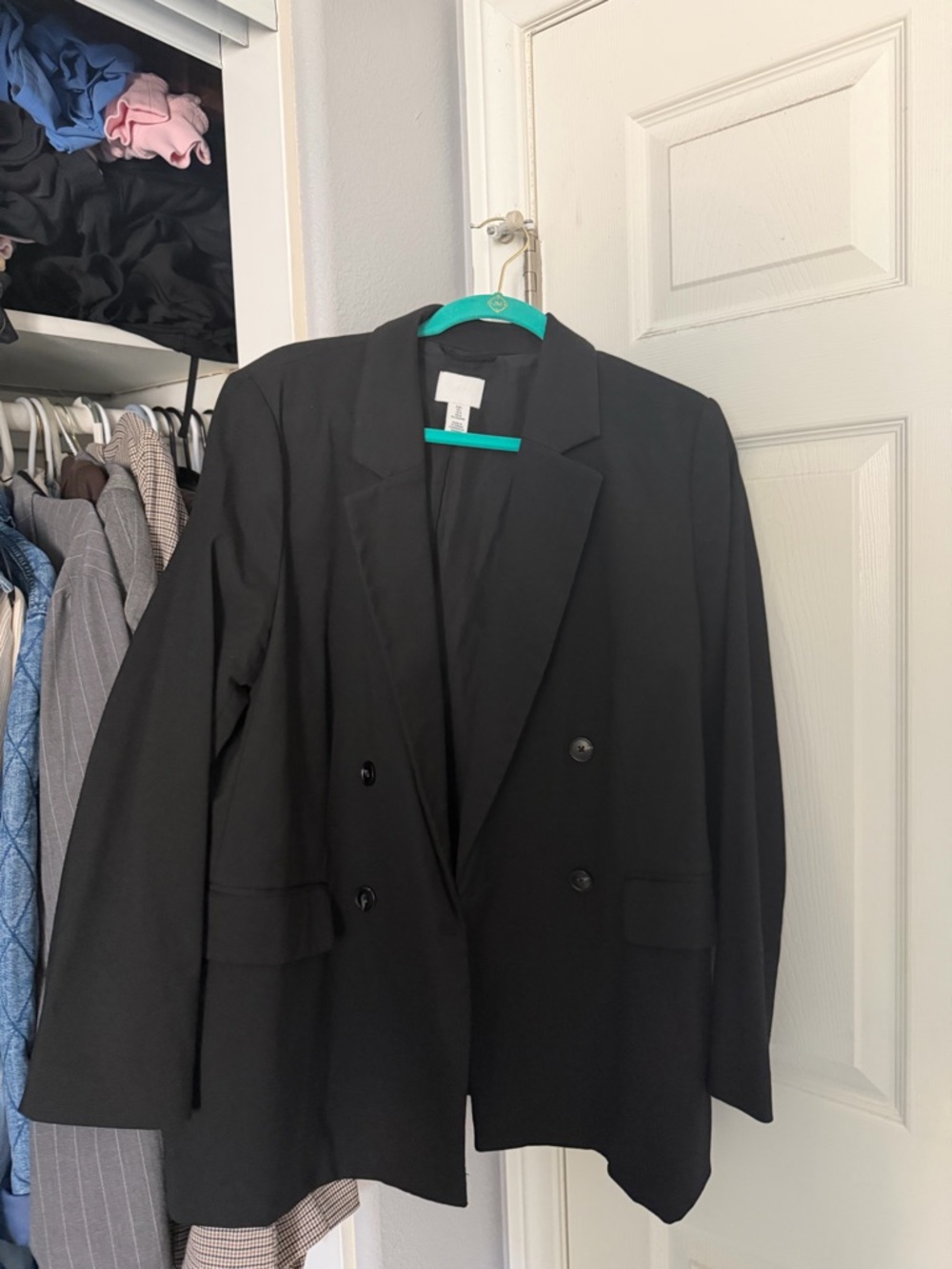 H&M Black Double-Breasted Blazer